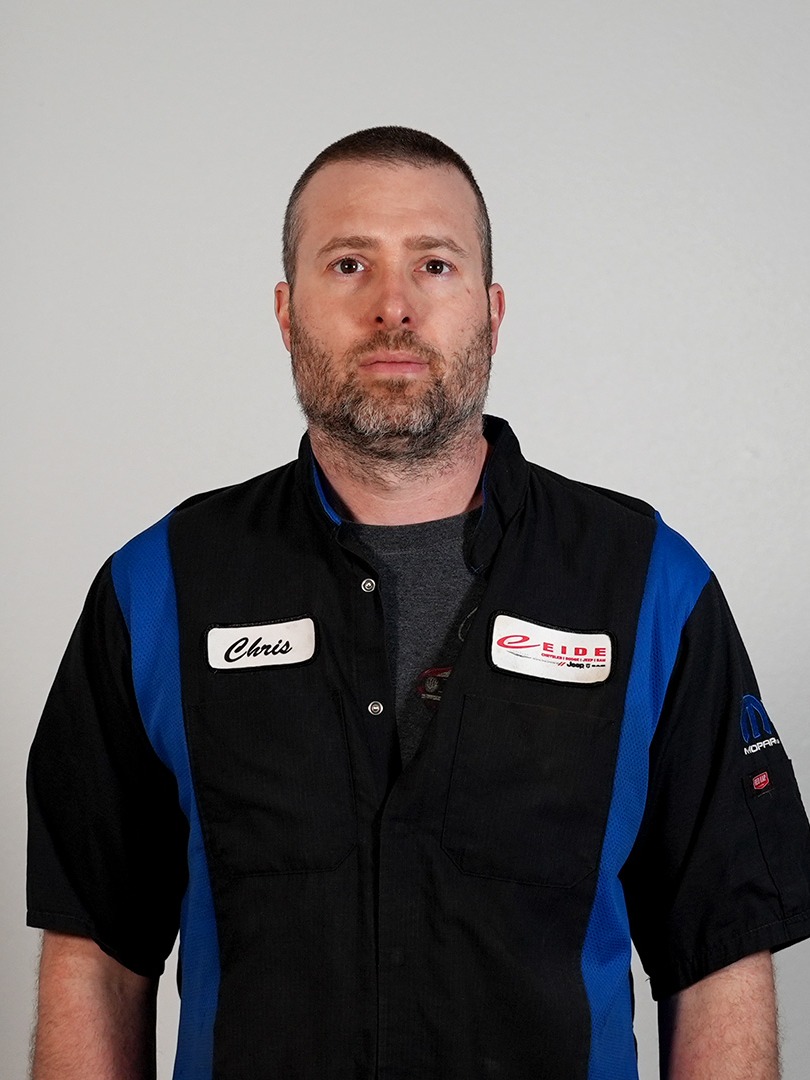 Service Technician Chris Chamberlain in Service at Eide Chrysler